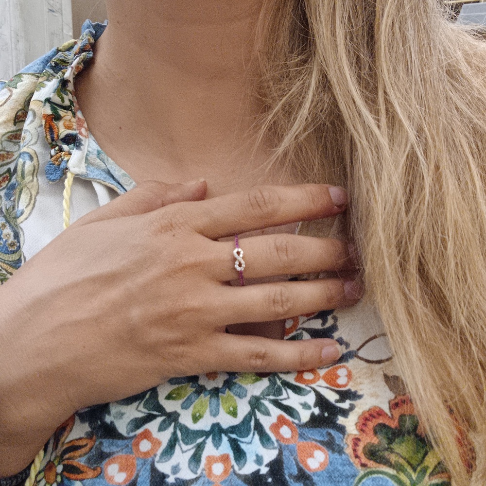 Δαχτυλίδι ασημένιο 925 Pink Infinity - Image 2