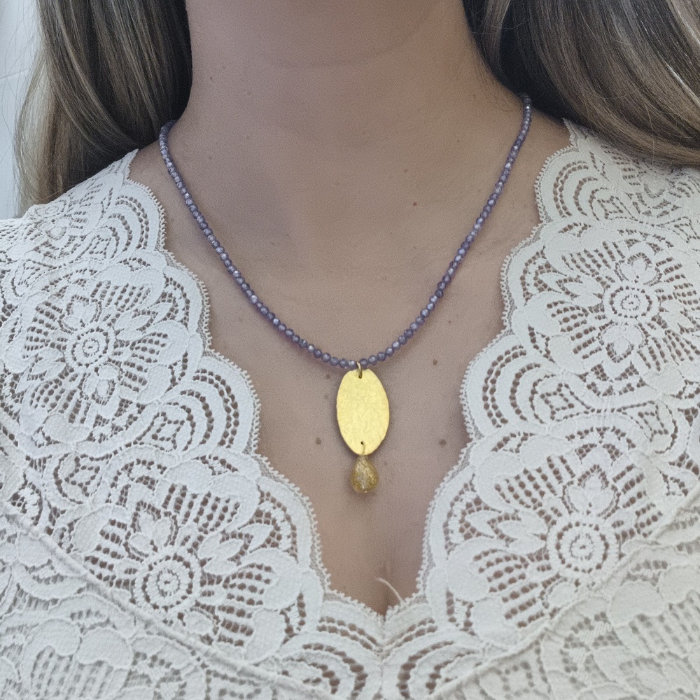 ΚΟΛΙΕ GOLD METAL YELLOW DROP - Image 2