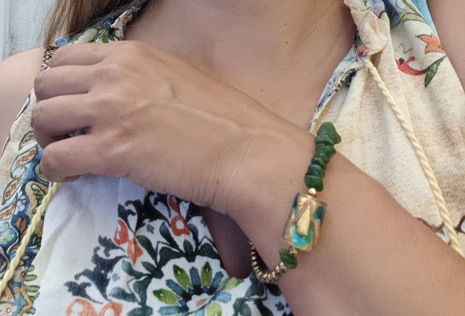 ΒΡΑΧΙΟΛΙ GOLD MURANO CYLINDER - Image 2