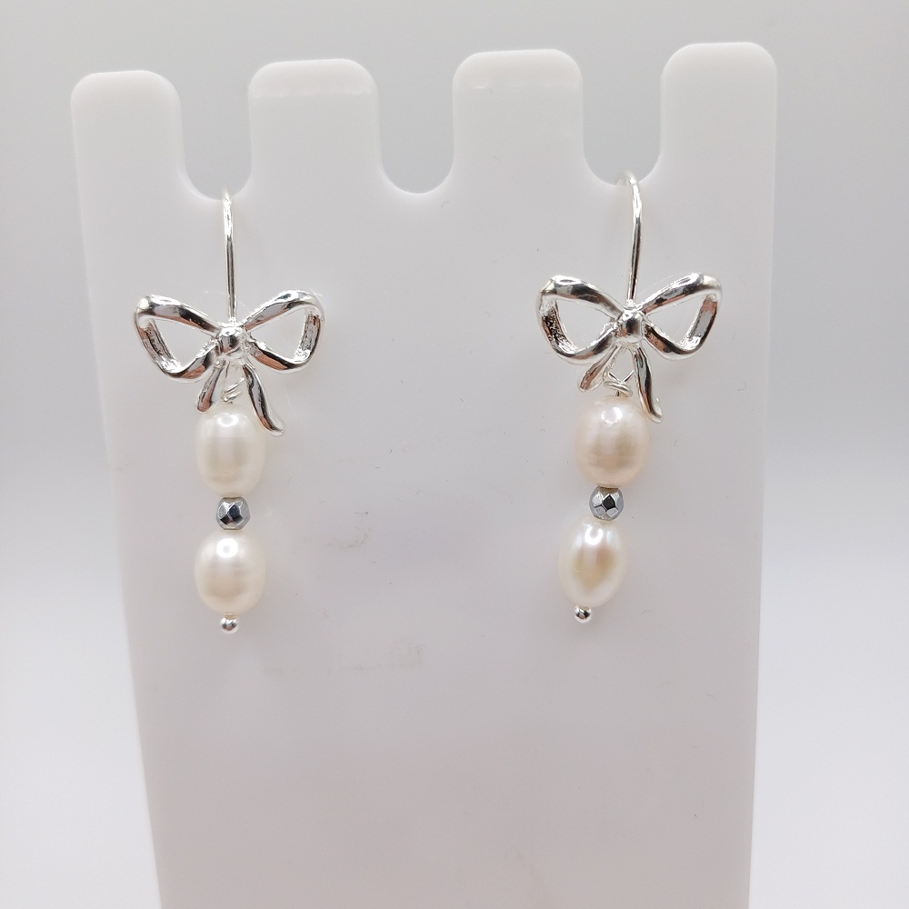 Ασημένια Σκουλαρίκια Pearly Lolita - Image 2