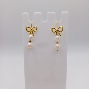 Ασημένια Επίχρυσα Σκουλαρίκια Pearly Lolita