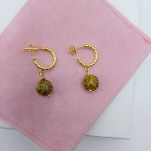 Alternative view of Ασημένια επίχρυσα Σκουλαρίκια Lemon Iaspis