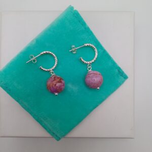 Alternative view of Ασημένια Σκουλαρίκια Rose Iaspis