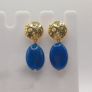 Ασημένια Επίχρυσα Σκουλαρίκια Dark Jasper