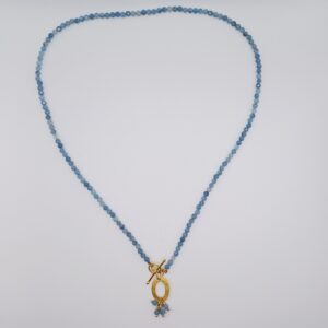 Alternative view of Ασημένια Επίχρυσα Σκουλαρίκια Aquamarine
