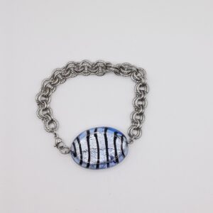 ΒΡΑΧΙΟΛΙ SILVER MURANO ZEBRA