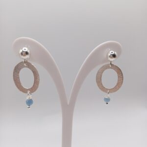 Ασημένια  Σκουλαρίκια Aquamarine
