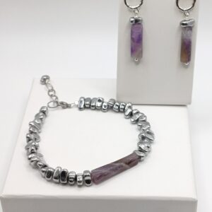 Alternative view of ΒΡΑΧΙΟΛΙ SILVER SINGLE AMETHYST